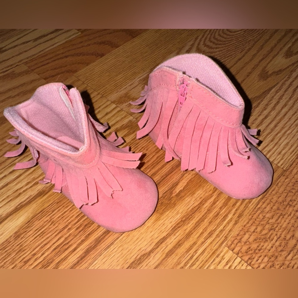 Pink Fringe Boots.